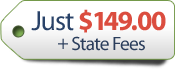 Just $149.00+State Filing Fees label