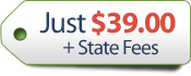 Just $39.00+State Fees label