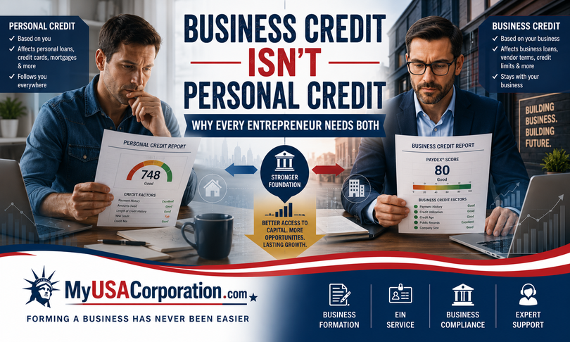 Business Credit Isn't Personal Credit - MyUSACorporation.com